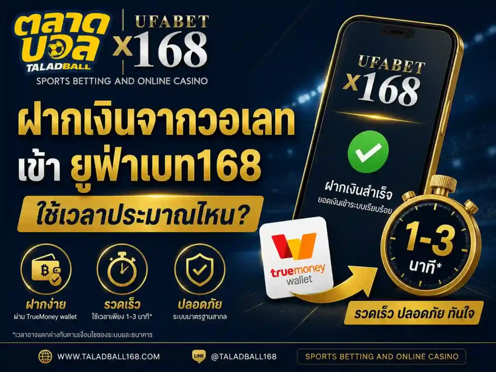 ฝากเงินจากวอเลทเข้า ยูฟ่าเบท168 ใช้เวลาประมาณไหน