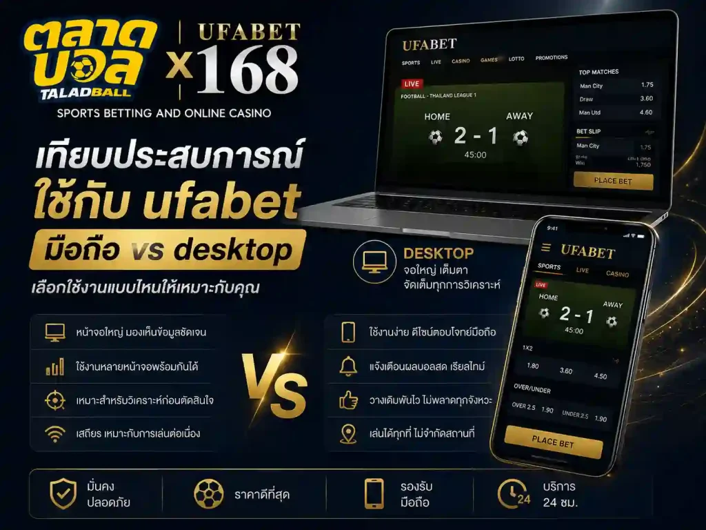 เทียบประสบการณ์ใช้กับ ufabet มือถือ vs desktop
