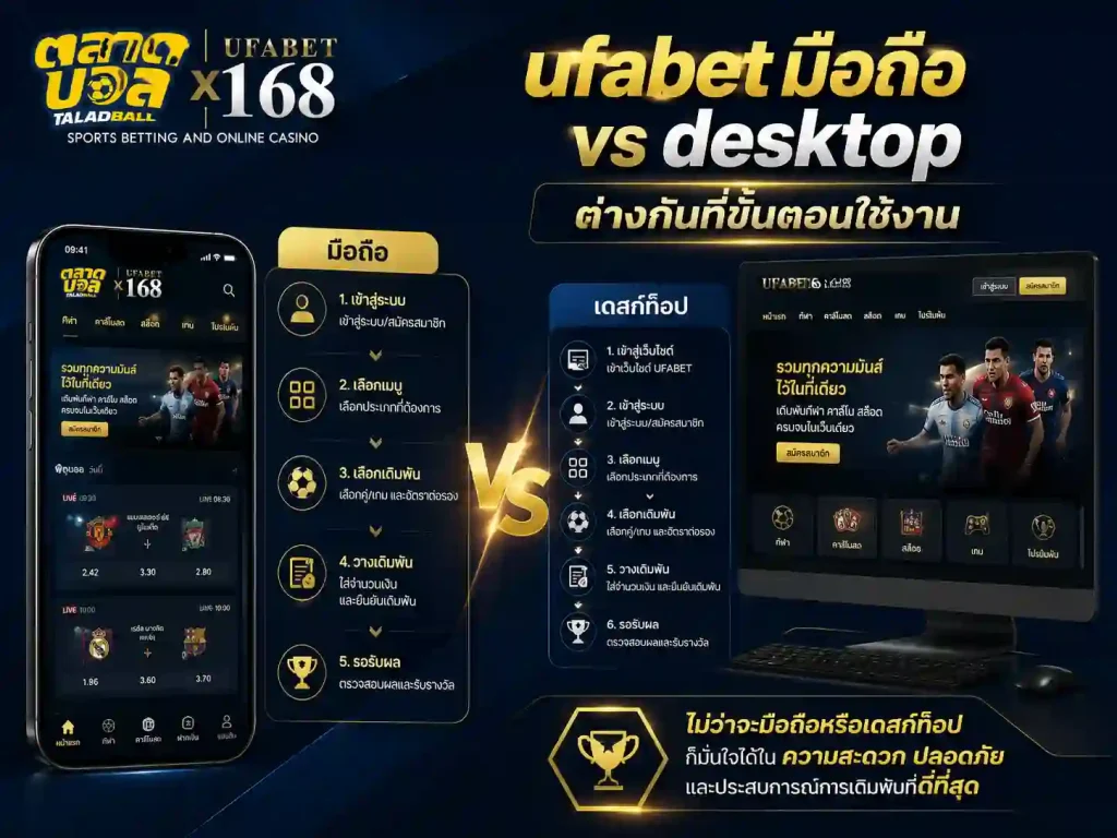 ufabet มือถือ vs desktop ต่างกันที่ขั้นตอนใช้งาน