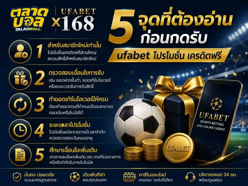 5 จุดที่ต้องอ่านก่อนกดรับ ufabet โปรโมชั่น เครดิตฟรี
